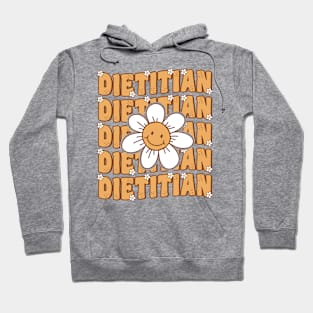 Groovy Retro Dietitian Daisy Flower Womens Nutritionist RDN Hoodie